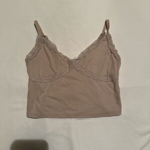 RSQ Beige Ribbed Top